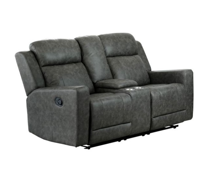 Asher Manual Reclining Loveseat Grey